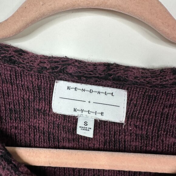 2/$30 Kendall & Kylie Stripe Cable Knit Sweater Black Burgundyt #A0623 TRB3 - Picture 5 of 7